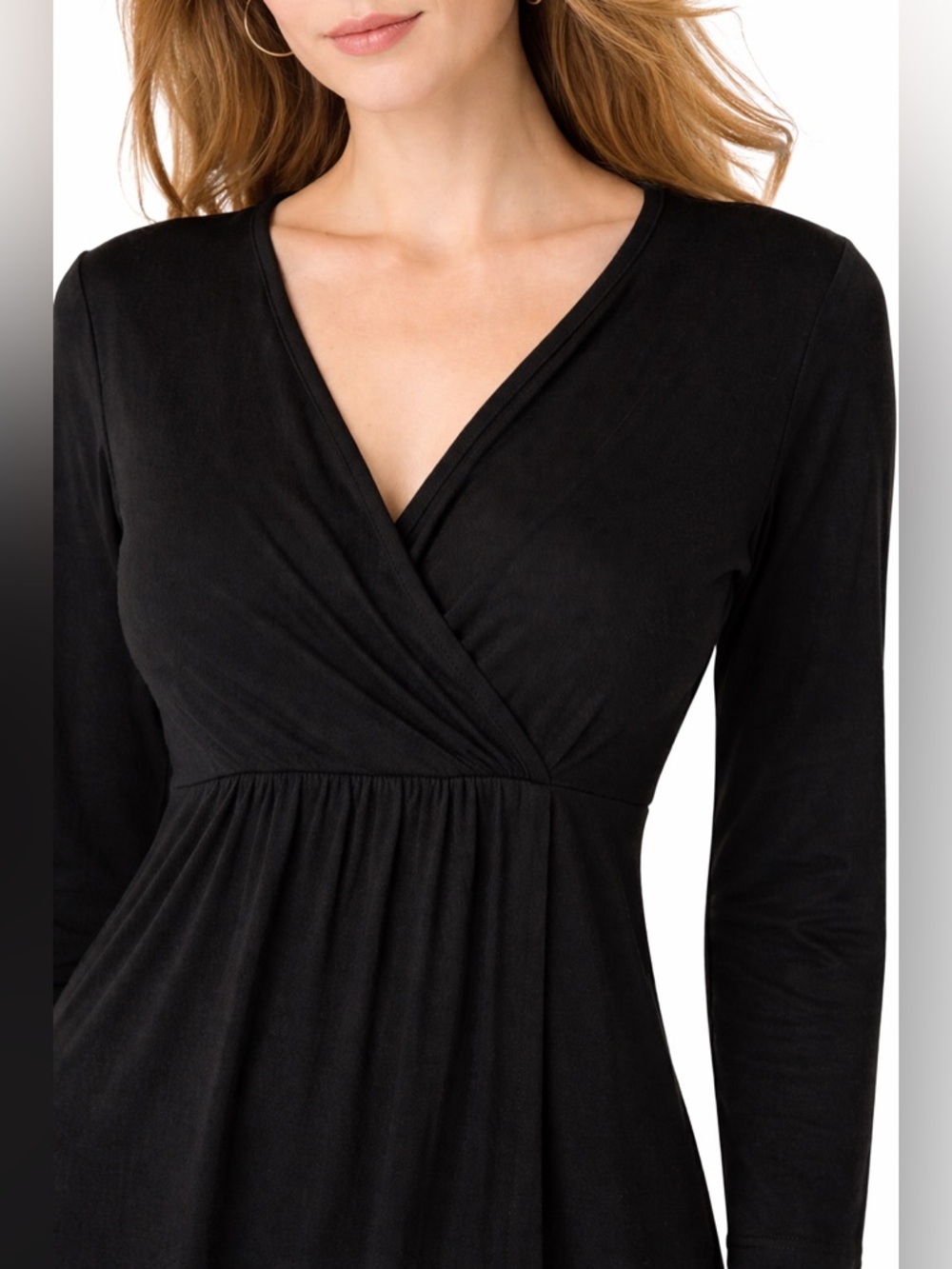 SOMA Faux Wrap Dress Black Size XS Women’s Soft, Stretch Casual - Picture 2 of 11